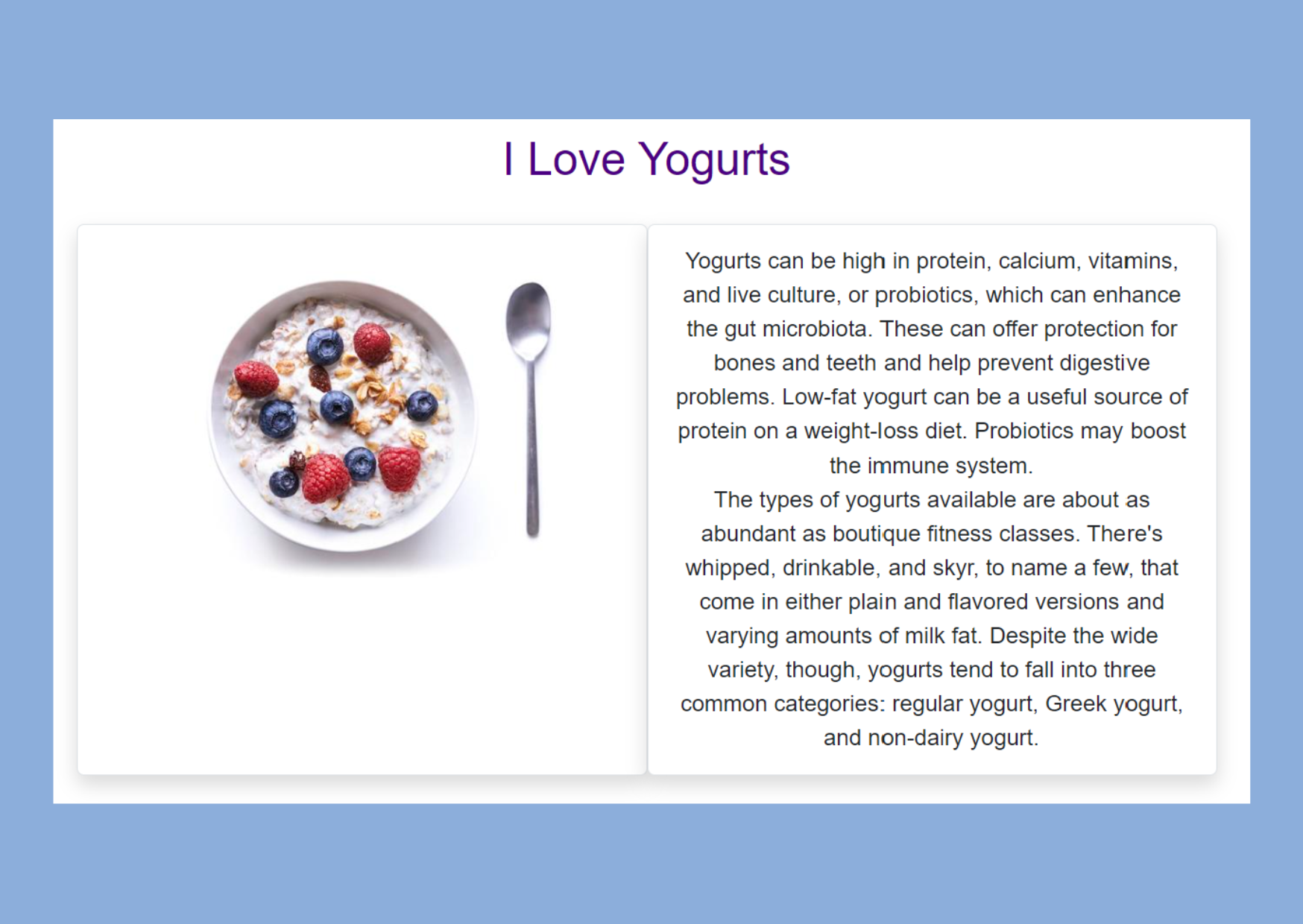 yogurt project